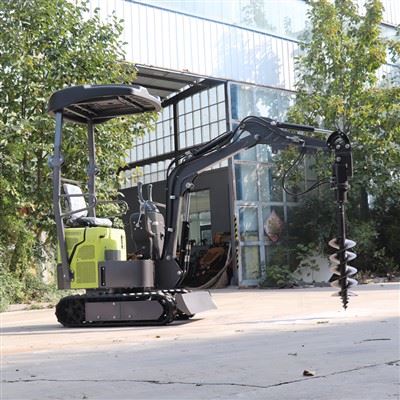 Mini Excavator with Auger Attachment